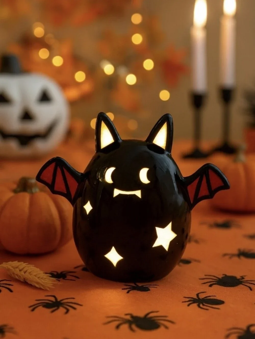 Target Ceramic Light Up Black Bat Halloween Decor